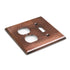 Hand Hammered Combo Toggle Duplex Light Switch Wall Plate - Pure Copper
